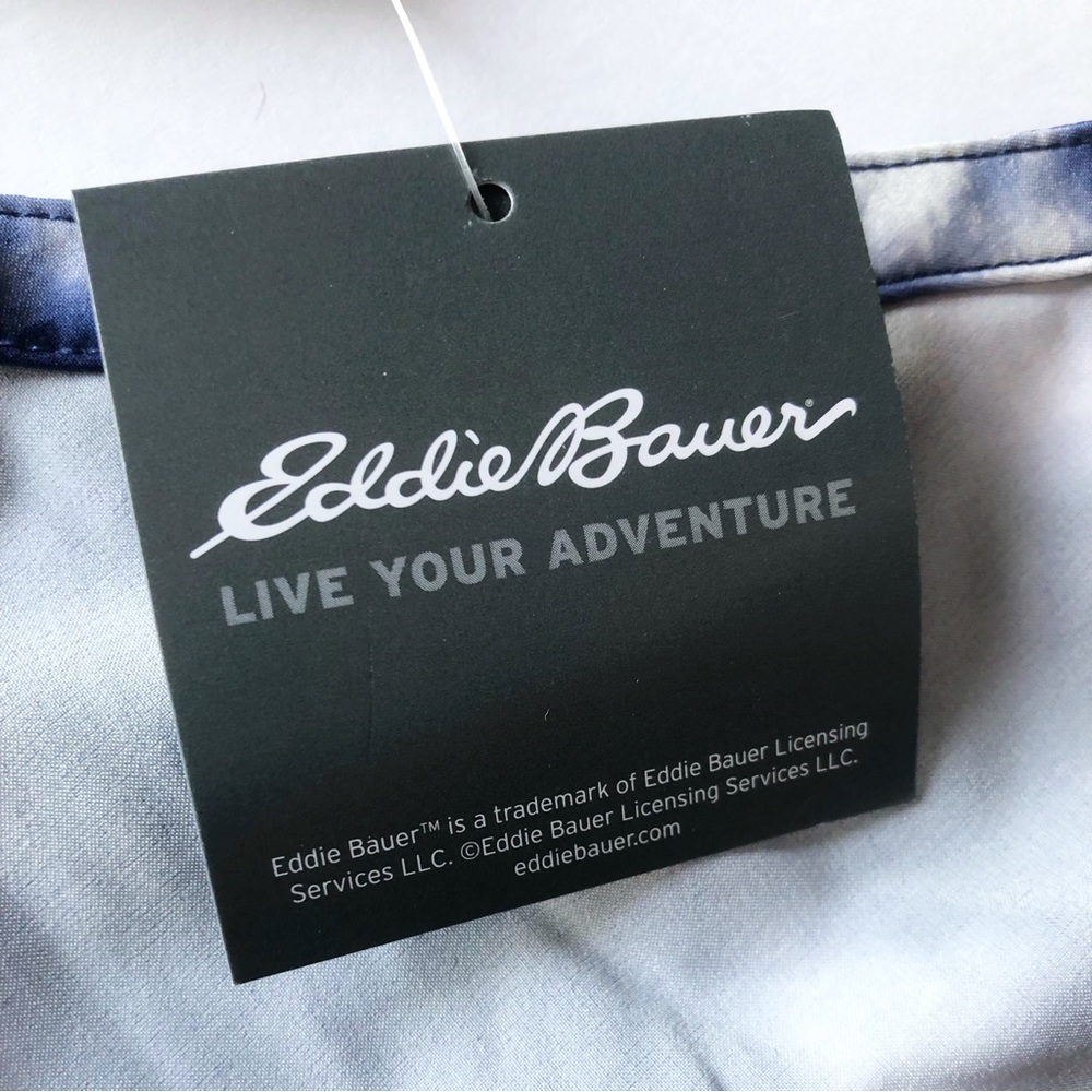 Eddie Bauer Spindrift Tie Waist Tank Dress, Blue and White Striped Tie Dye 2X - Picture 15 of 16